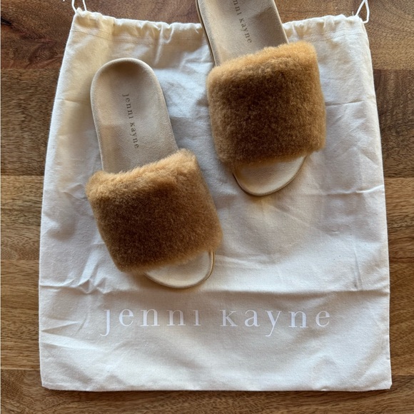 $300 JENNI KAYNE Brown Camel Shoes Sandals Slippers Fur Slides 6 36 - Picture 2 of 6